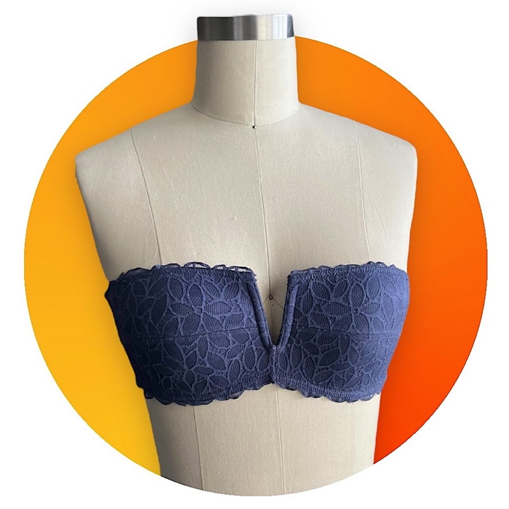 Aerie Blue Lace Strapless Bra